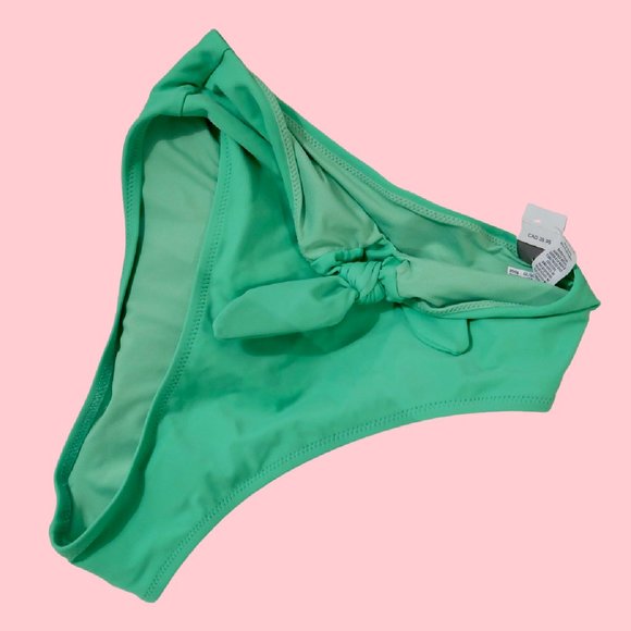 AERIE HIGH WAIST CHEEKY LIME GREEN BIKINI BOTTOMS - Picture 1 of 4
